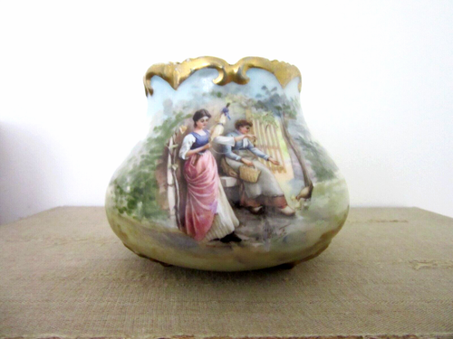ANTIQUE IMPERIAL CROWN CHINA VIENNA AUSTRIA Small VASE or DRESSER TRINKET DISH - Picture 7 of 11
