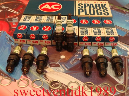 ‘NOS’ AC-43N Spark Plugs ‘4 Green Rings’....Corvette, Chevelle, Impala....etc.. - Picture 1 of 12