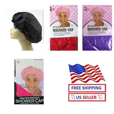 LOT OF 3,6 HATS--REUSABLE,EXTRA LARGE SIZE,SOLID VINYL SHOWER CAP--LH1221