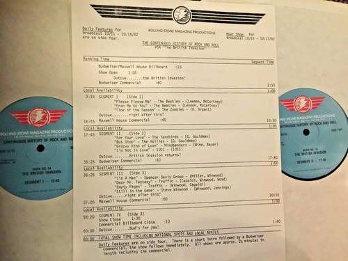 RADIO SHOW: 10/16/82 ROLLING STONE BRITISH INVASION: TRAFFIC, 10CC, BEATLES - Picture 1 of 2