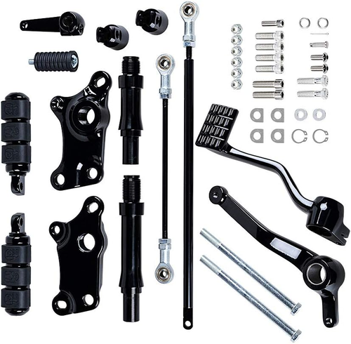 Juego de controles delanteros estilo negro estriberas palancas kit de montaje de acoplamiento Hardwa - Imagen 11 de 12