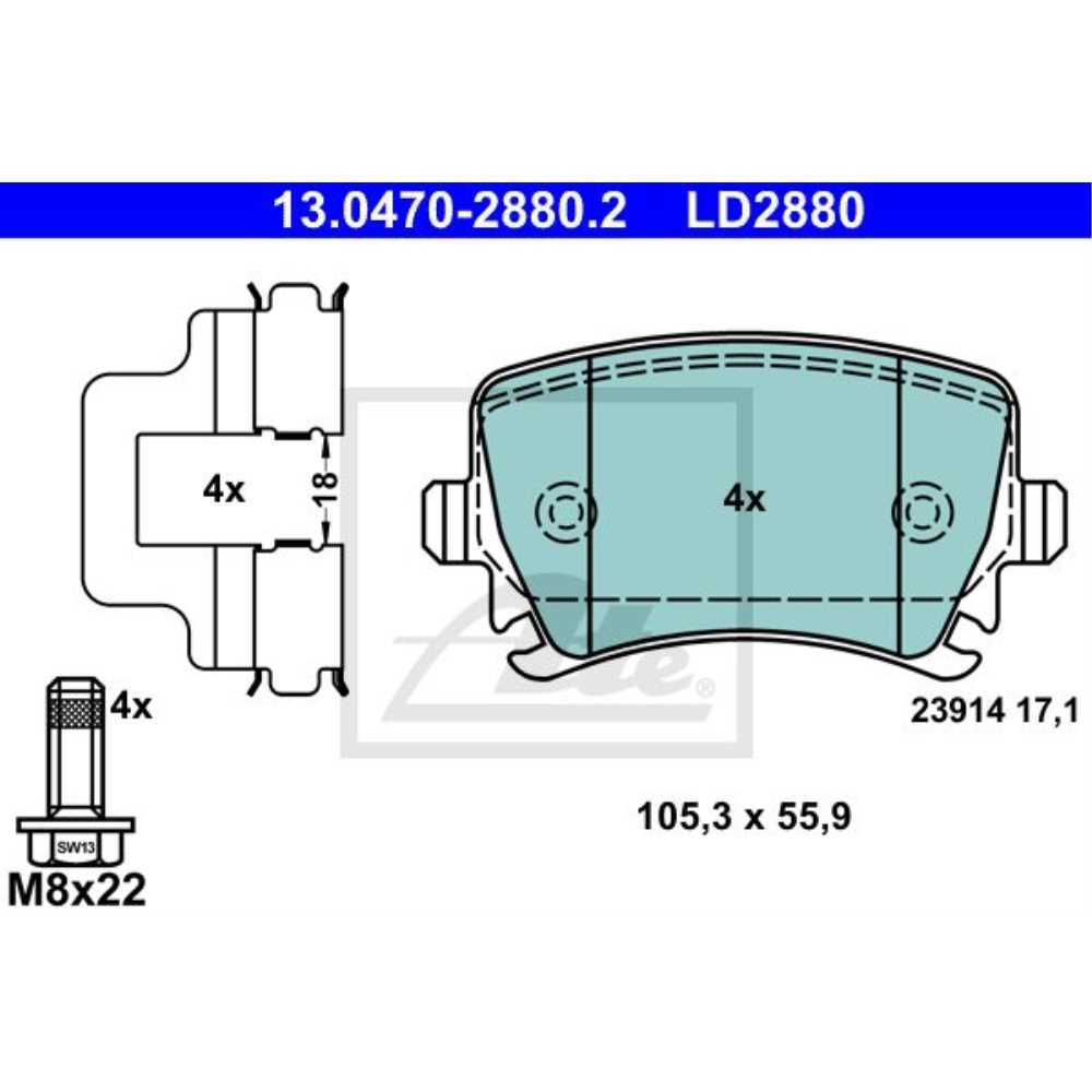ATE Satz Bremsen Bremsscheiben + Bremsbeläge hinten für Audi A6 Avant 4F5 C6 eBay