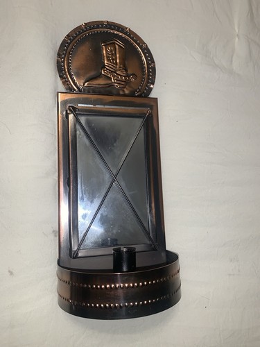Applique candela accento stile stivale western in rame - Foto 3 di 13