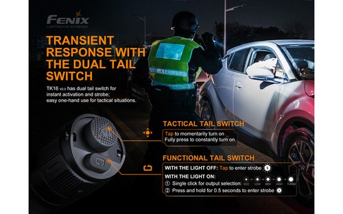 Fenix TK16 V2.0 V2 3100 Lumen Tactical Flashlight, Long Throw and Rechargeable - Picture 5 of 11