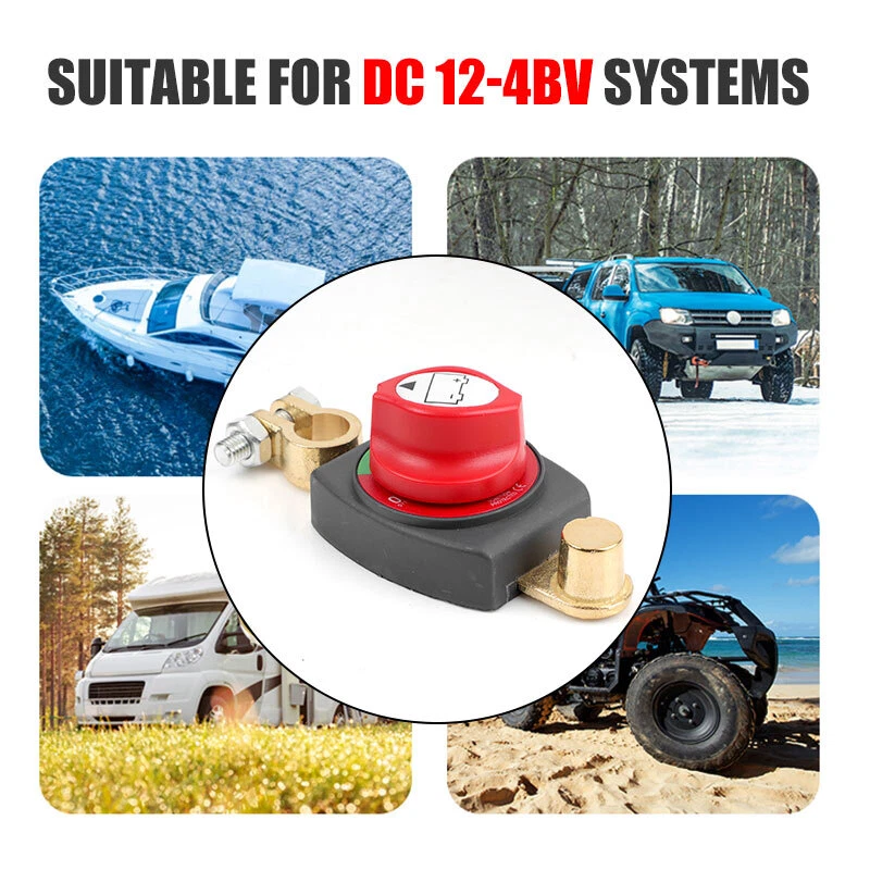 Interruptor de desconexión de batería de coche 12V-48V 300A interruptor aislador terminal de batería barco Foto 4 de 4