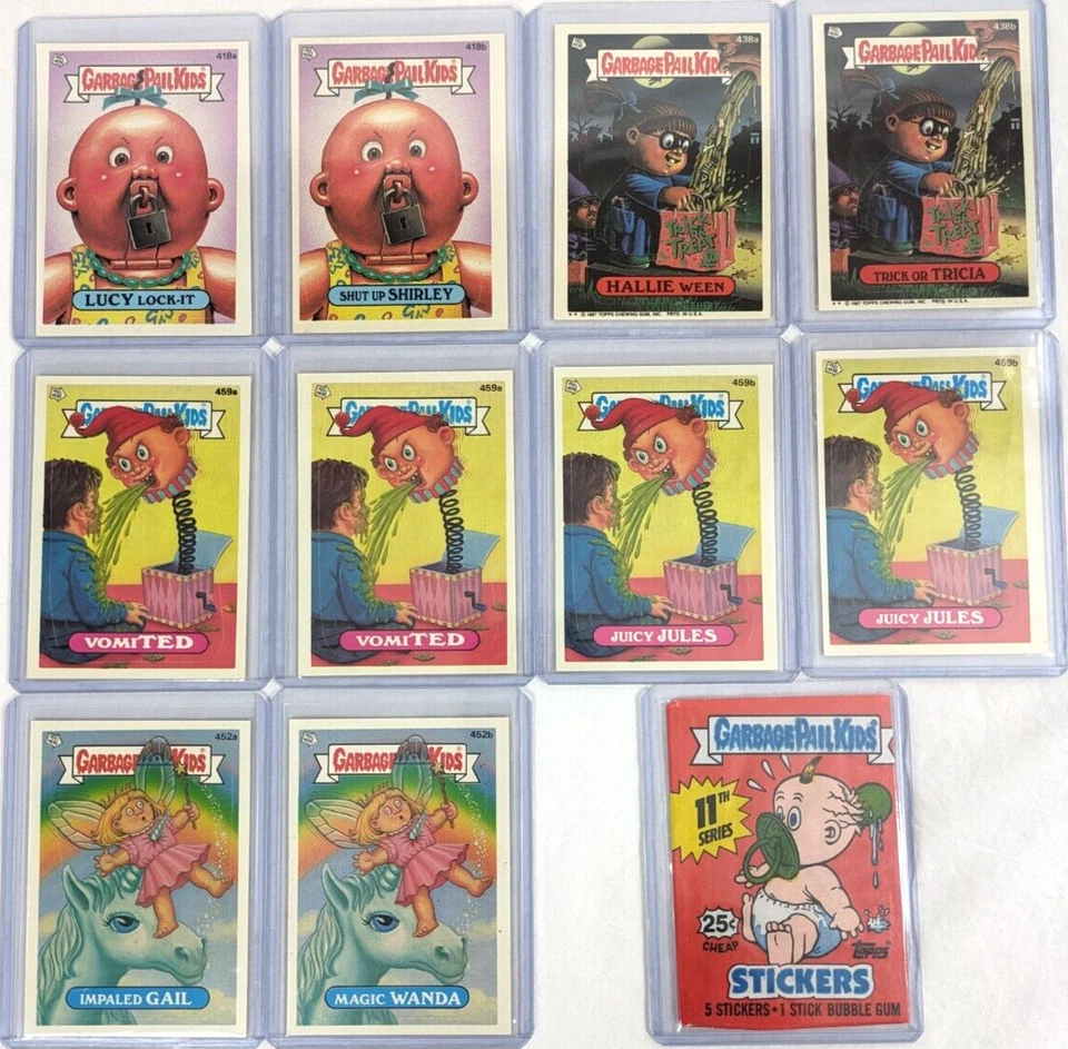 1987 Topps Garbage Pail Kids 11th Series OS11 MINT 88 Card Set in NEW TOPLOADERS - Image 3 of 4