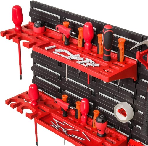 WALL MOUNTED TOOL PEG BOARD SET GARAGE STORAGE BINS WORKSHOP RACK SHED ORGANISER - Picture 37 of 53