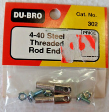 DU-BRO CAT. NO. 302 ~NIP~ 4-40 Steel Threaded Rod Ends