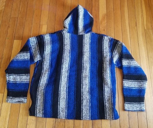 EMISA Baja Blue Black & White Pullover Hoodie Mens L (Made In Mexico) - Picture 5 of 6