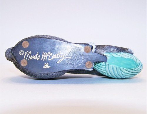 Marsha McCarthy RARE Cat With Yarn Signed Cast Art Indust Brushed Resin 6.75” - Picture 4 of 4