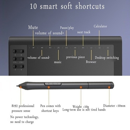 10*6 Inch Large Screen Electronic Drawing Board Digital Tablet Quick Reading US - Picture 16 of 21