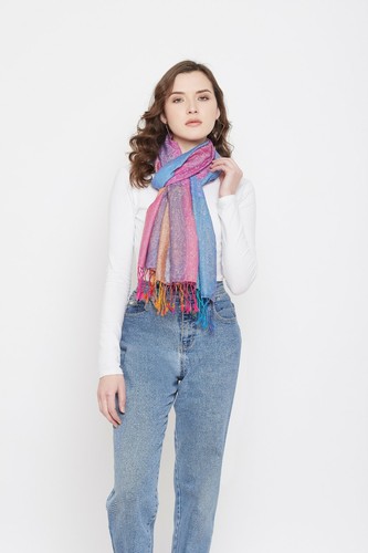 Women Long Rainbow Paisley Pashmina Scarf Wrap Shawl Plaid Cozy Gift - Picture 4 of 38