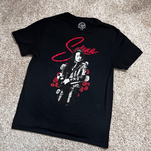 Selena Shirt Mens Large Black 80s 90s Pop Latin Music Concert Band Graphic Tee - Picture 2 of 9