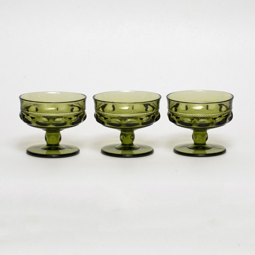 Lot of (3) Colony Color Crown Green Sherbet Dishes 3 1/8" - Picture 1 of 8