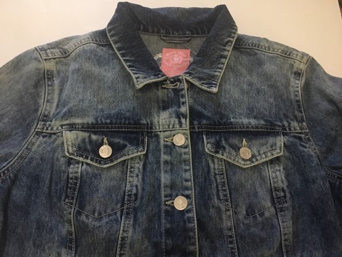 NWT MONTE CARLO POLO & JOCKEY CLUB Women's Button Up Acid Wash Jean Jacket Sz M - Picture 4 of 6