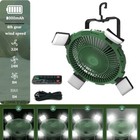 Camping Fan LED Lighting 8000mAh Rechargeable Remote Timer Tent Hanging Fans