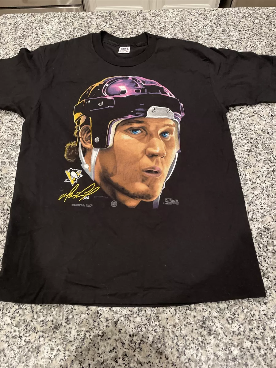 Vintage Salem Sportswear Mario Lemieux Big Head T Shirt XL USA NHL