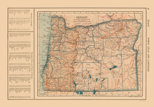 Historic State Map - Oregon - Reynold 1921 - 32.97 x 23 - Vintage Wall Art - Bild 1 von 20
