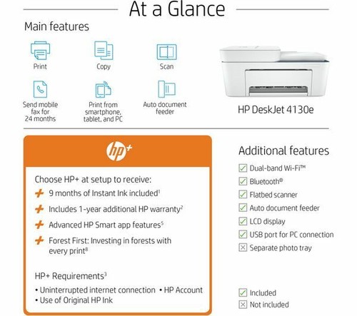 HP DeskJet Plus 4220e All-in-One Wireless Inkjet Printer with HP Plus AIO - 第 8/9 張圖片
