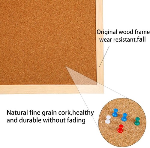 2-pack Cork Bulletin Boards 12x16 Hanging Wood Frame Pin Memo Message with Light - Picture 4 of 7