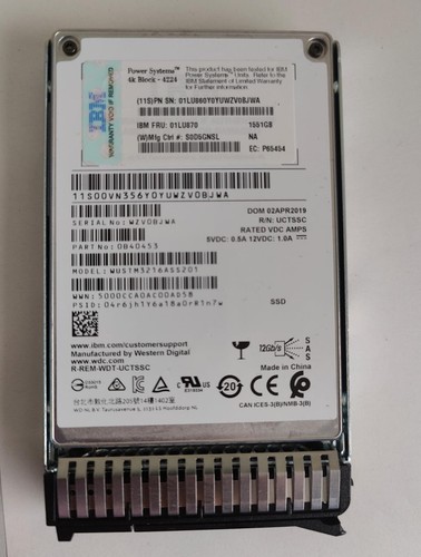 IBM 01LU870 1.55TB 1551GB SAS SFF-3 SSD 4K Enterprise 00LY335 00LY605 01LU933 - Picture 2 of 2