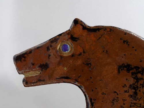 Scultura cavallo vintage in gres 14 pollici 7 libbre firmata SPEDIZIONE GRATUITA USA! - Foto 3 di 9