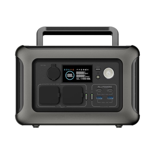 ALLPOWERS 600W Portable Power LiFePO4 Battery Backup & Solar Panel 100W Camping - Picture 10 of 15