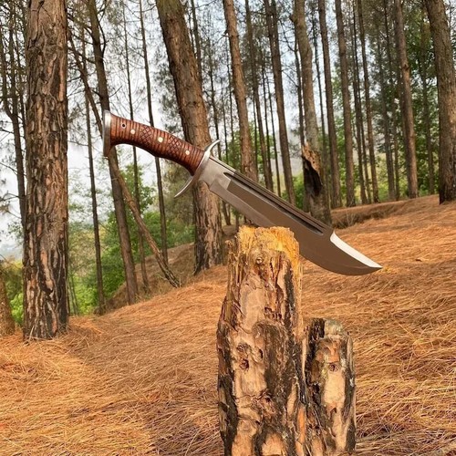 Custom Handmade Carbon Steel Blade Survival Bowie Knife - Hunting Knife Camping - Picture 4 of 9