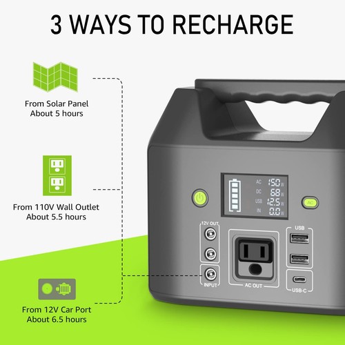 Portable Power Station 150W 155Wh, EnginStar Power Bank with 110V AC Outlet, ... - Picture 4 of 7