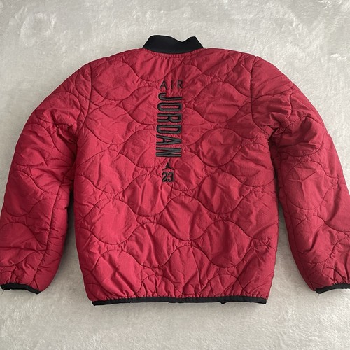 Nike Air Jordan Youth Boys Puffer Jacket Full Zip Back Spell Out Small 8-10YRS - Picture 8 of 12