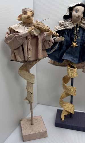 Unique Decor Mark Roberts? Wayne Klesky? Animal Figures Paper Mache Wood Stands - Picture 6 of 10
