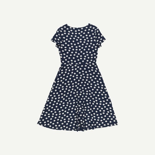 Seasalt Cornwall Womens Navy Cotton blend Skater Polka dot Dress Size 10 - Picture 2 of 12