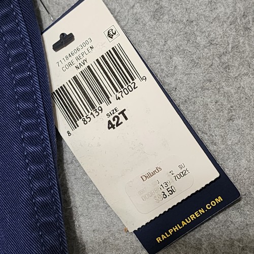 Pantalones Cortos Chinos Polo Ralph Lauren Algodón ALTO 42T Calce Clásico 11" Frente Plano Azul Marino - Imagen 12 de 14