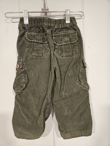 Carter’s Green Corduroy Cargo Pants Elastic Waist Boys 24 Months Small Defect - Picture 2 of 5