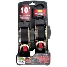 Erickson    34415    1  X 10  1200 Lb Re Tractable Rachet Tie Down Black