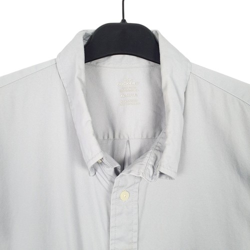 DOCKERS Grey Shirt Short Sleeve Casual Cotton Mens XL - Picture 2 of 8