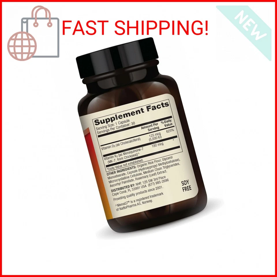 Dr. Mercola Vitaminas D3 y K2 - Apoya el sistema inmunológico, cerebral, cardiovascular, respiratorio Foto 2 de 2