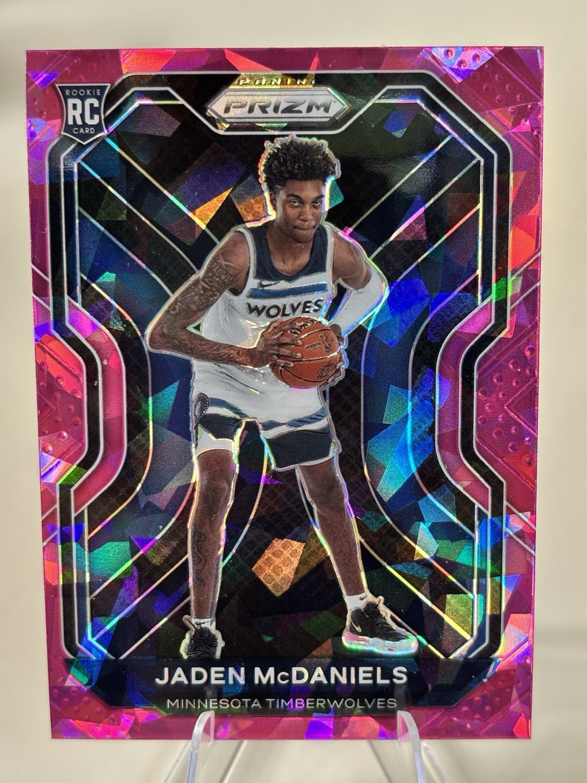 2020-21 Panini Prizm - Jaden McDaniels #277 Pink Ice Prizm (RC)