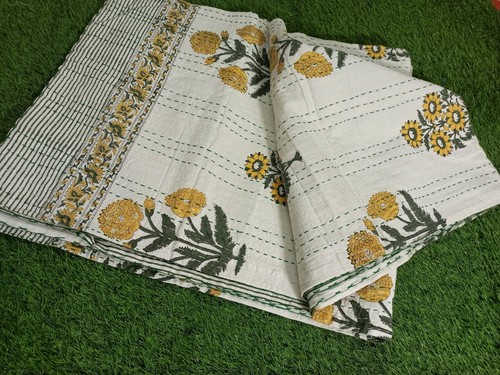 Handmade Kantha Quilt –Reversible, Lightweight, Fair Trade – Perfect for Bedding - Picture 5 of 6