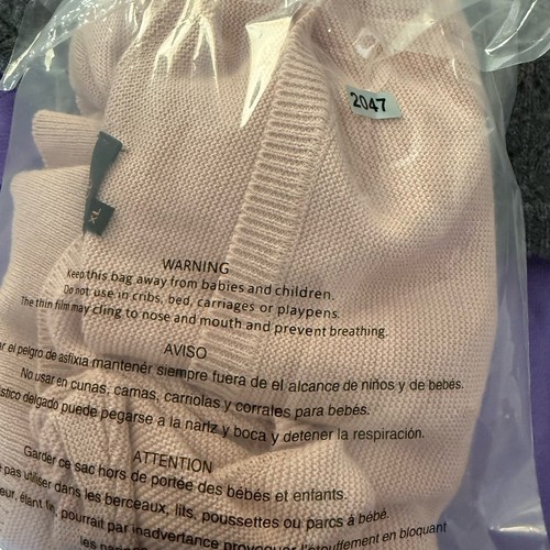 Quince Lightweight Cotton Cashmere Link-Stitch Dolman Sweater Pink Size XL - Picture 8 of 8