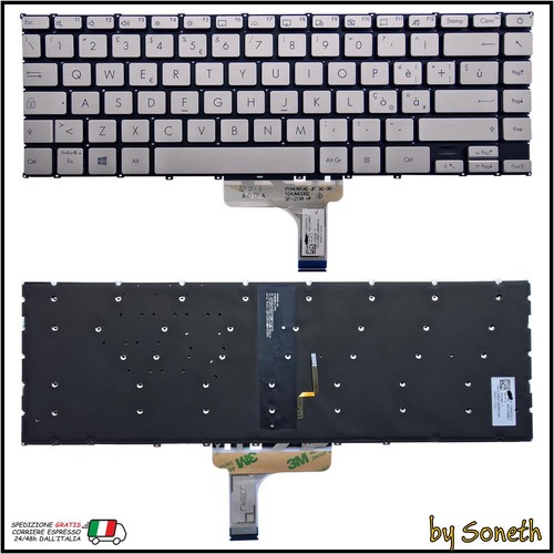 TASTIERA ITALIANA PER ASUS ZENBOOK 13 UX325JA-EG035T LILLA RETROILLUMINATA - Foto 1 di 3