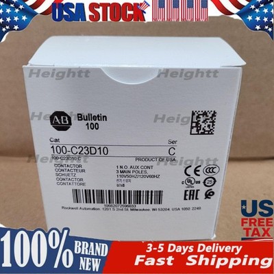 Allen Bradley 100-C23D10 /C IEC Contactor, 110/120 VAC, 3-P, 23A US Free Tax