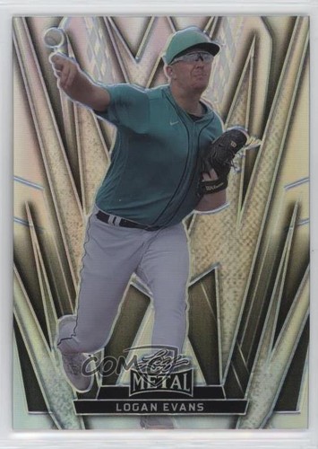 2024 Leaf Metal Silver Prismatic /185 Logan Evans #40 - Picture 1 of 4