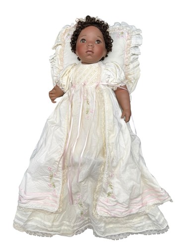 Vintage The Danbury Mint Donna Rubert African American Baby Porcelain Doll - Picture 2 of 6