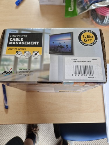 AVF ZA18W-A 6' Floor Cord Cover Concealer Cable management Cut to Size Stick NEW - Picture 2 of 3