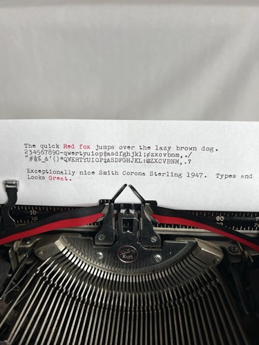 Vintage 1947 Smith Corona 4 Bank Sterling Portable Typewriter & Case - Very Nice - Picture 3 of 18