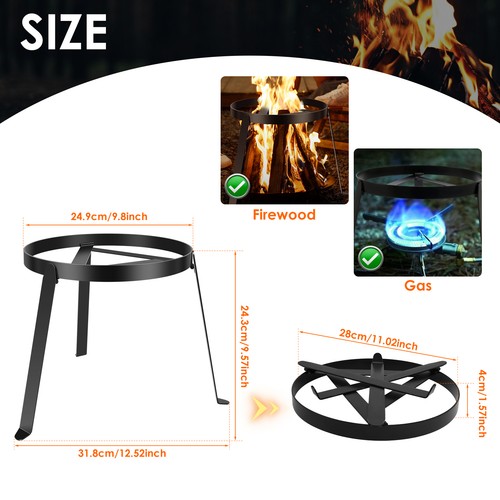 Cast Iron Open Camping Tripod Heat Resistant Fire Cooking Stand for FaNVF - Picture 4 of 11