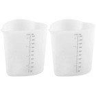  2pcs 500ml Heart-Shaped Thickened Silica Gel Measuring Cup Silicone DIY Tool