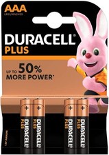 Pack of 4 Duracell Plus AAA-LR03-MN2400 alkaline batteries
