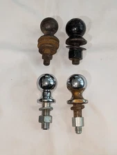 FOUR (4) NEW & Vintage Trailer Hitch Balls including CHROME REESE Antique & More